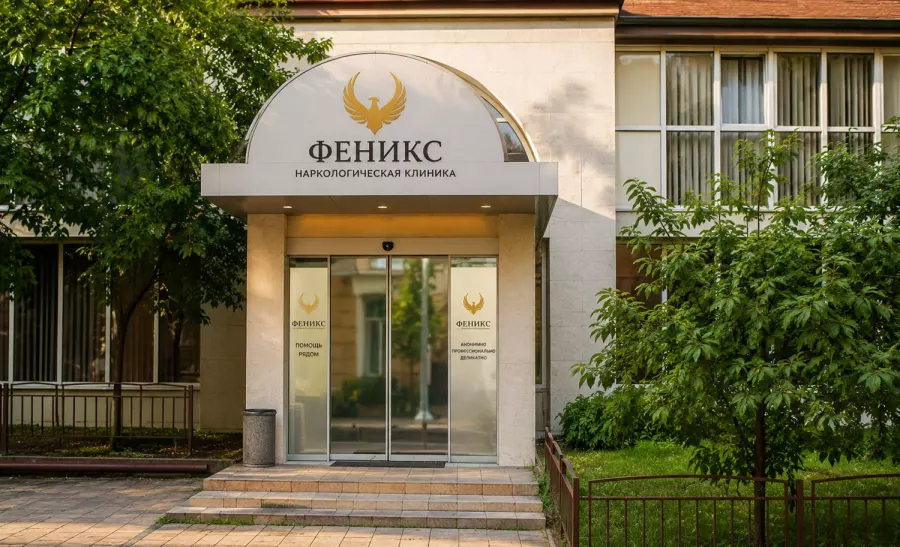 Вход в наркологическую клинику «Феникс» в Десногорске